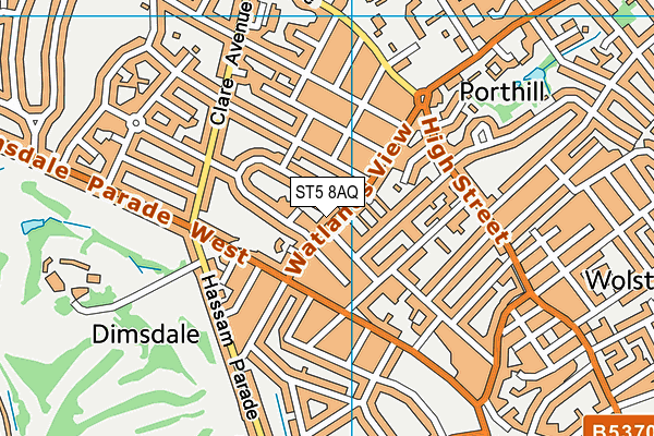 ST5 8AQ map - OS VectorMap District (Ordnance Survey)