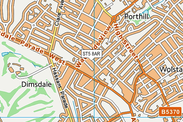 ST5 8AR map - OS VectorMap District (Ordnance Survey)