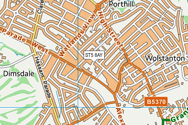 ST5 8AY map - OS VectorMap District (Ordnance Survey)