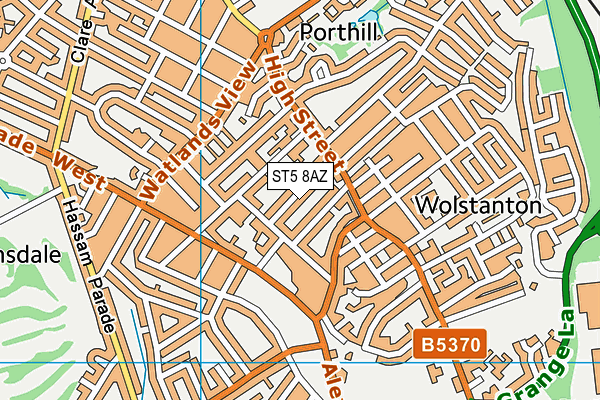ST5 8AZ map - OS VectorMap District (Ordnance Survey)
