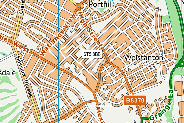 ST5 8BB map - OS VectorMap District (Ordnance Survey)
