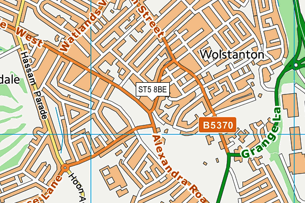 ST5 8BE map - OS VectorMap District (Ordnance Survey)