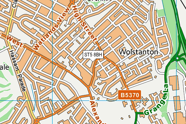 ST5 8BH map - OS VectorMap District (Ordnance Survey)