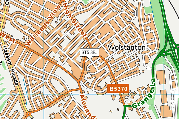 ST5 8BJ map - OS VectorMap District (Ordnance Survey)