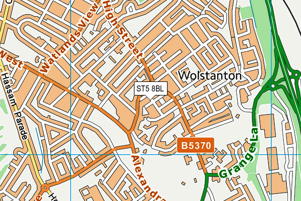 ST5 8BL map - OS VectorMap District (Ordnance Survey)