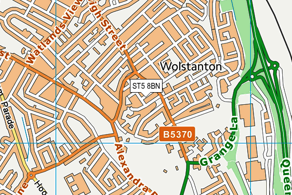 ST5 8BN map - OS VectorMap District (Ordnance Survey)