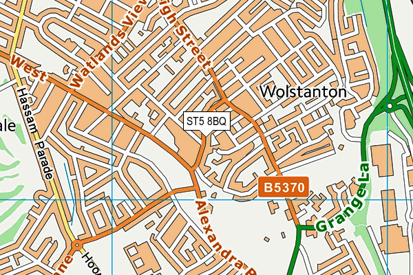 ST5 8BQ map - OS VectorMap District (Ordnance Survey)