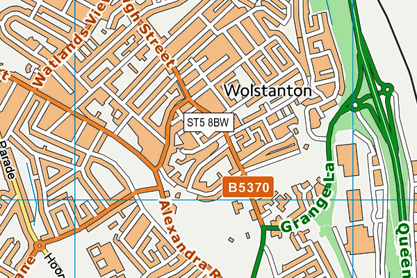 ST5 8BW map - OS VectorMap District (Ordnance Survey)