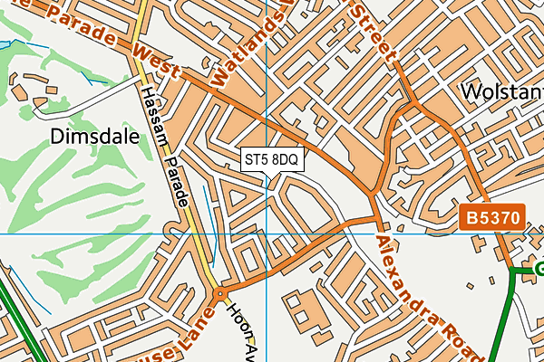 ST5 8DQ map - OS VectorMap District (Ordnance Survey)