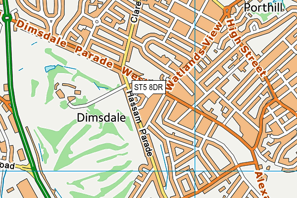 ST5 8DR map - OS VectorMap District (Ordnance Survey)