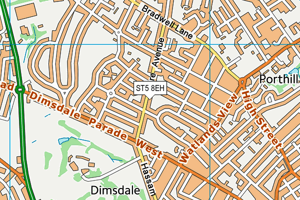 ST5 8EH map - OS VectorMap District (Ordnance Survey)