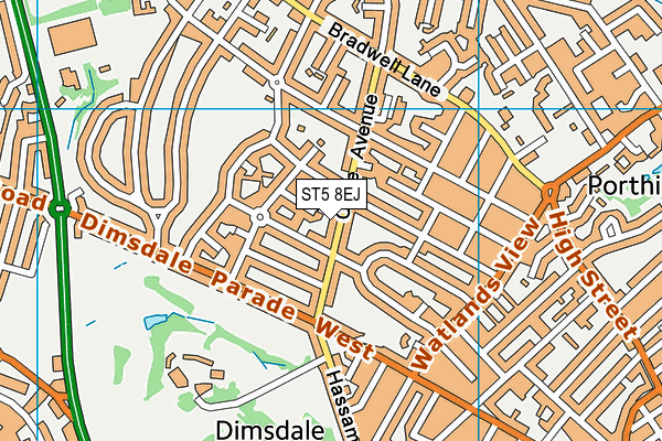 ST5 8EJ map - OS VectorMap District (Ordnance Survey)
