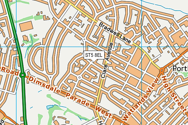 ST5 8EL map - OS VectorMap District (Ordnance Survey)