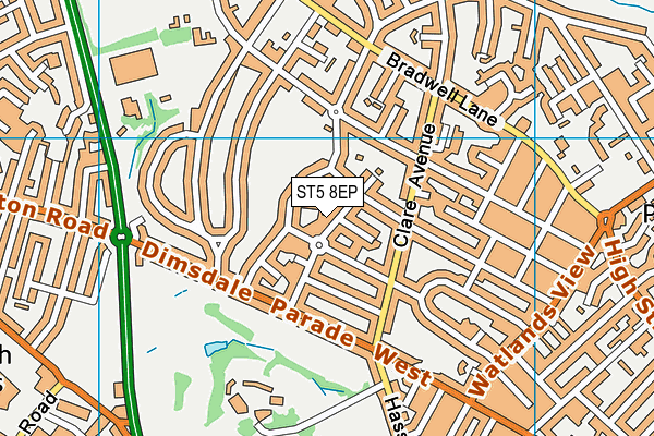 ST5 8EP map - OS VectorMap District (Ordnance Survey)