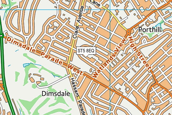 ST5 8EQ map - OS VectorMap District (Ordnance Survey)