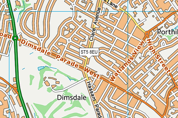 ST5 8EU map - OS VectorMap District (Ordnance Survey)