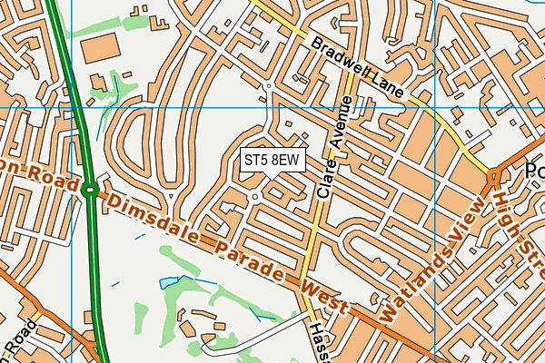 ST5 8EW map - OS VectorMap District (Ordnance Survey)