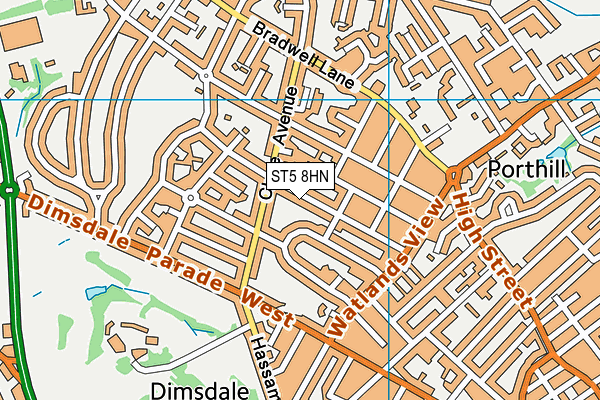 ST5 8HN map - OS VectorMap District (Ordnance Survey)