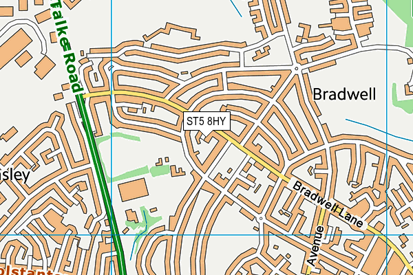 ST5 8HY map - OS VectorMap District (Ordnance Survey)