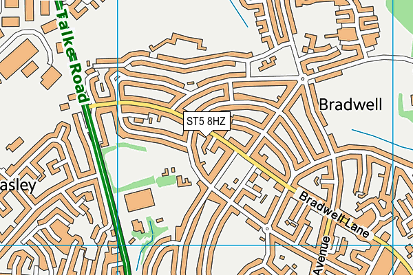ST5 8HZ map - OS VectorMap District (Ordnance Survey)