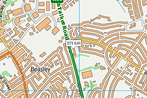 ST5 8JH map - OS VectorMap District (Ordnance Survey)