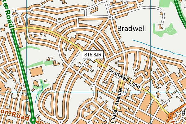 ST5 8JR map - OS VectorMap District (Ordnance Survey)