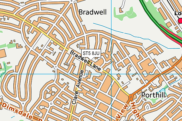 ST5 8JU map - OS VectorMap District (Ordnance Survey)