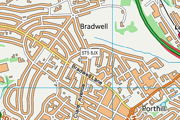 Arnold Grove - Bradwell (Closed) map (ST5 8JX) - OS VectorMap District (Ordnance Survey)