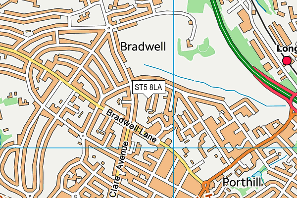 ST5 8LA map - OS VectorMap District (Ordnance Survey)