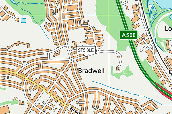 ST5 8LE map - OS VectorMap District (Ordnance Survey)