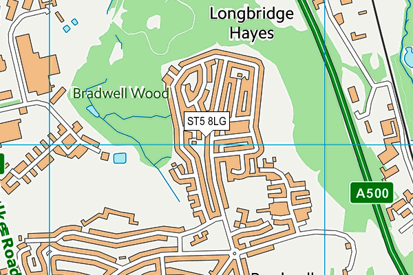 ST5 8LG map - OS VectorMap District (Ordnance Survey)