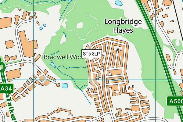 ST5 8LP map - OS VectorMap District (Ordnance Survey)