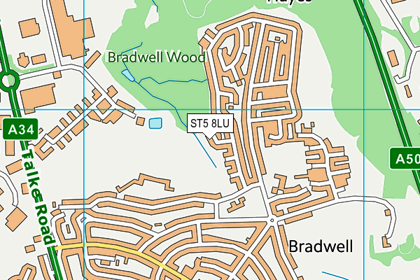 ST5 8LU map - OS VectorMap District (Ordnance Survey)