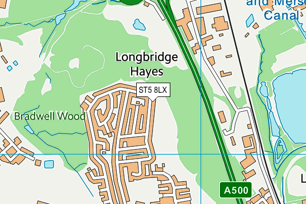 ST5 8LX map - OS VectorMap District (Ordnance Survey)