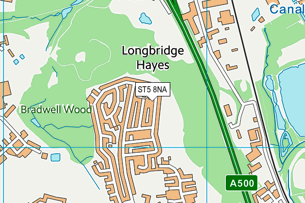 ST5 8NA map - OS VectorMap District (Ordnance Survey)