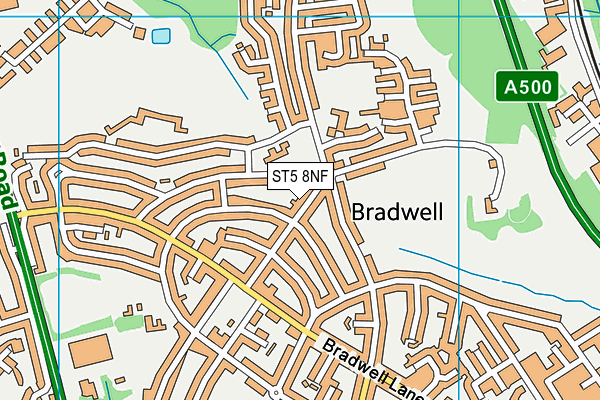 ST5 8NF map - OS VectorMap District (Ordnance Survey)