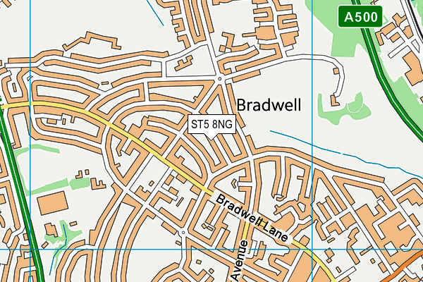 ST5 8NG map - OS VectorMap District (Ordnance Survey)