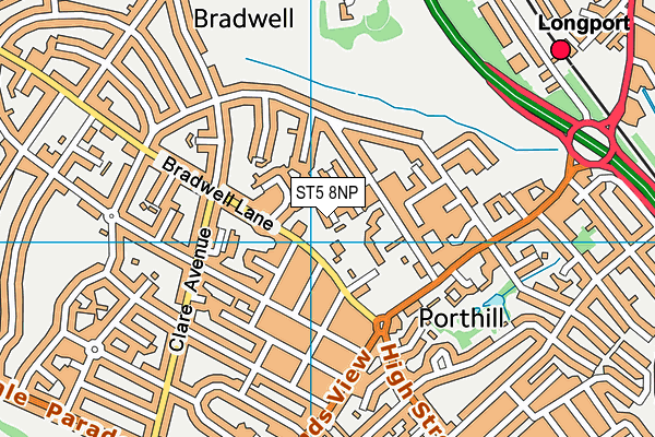 ST5 8NP map - OS VectorMap District (Ordnance Survey)