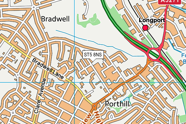 ST5 8NS map - OS VectorMap District (Ordnance Survey)