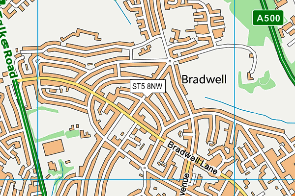 ST5 8NW map - OS VectorMap District (Ordnance Survey)
