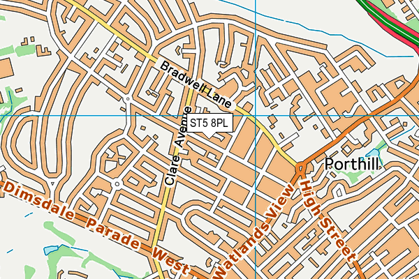 ST5 8PL map - OS VectorMap District (Ordnance Survey)