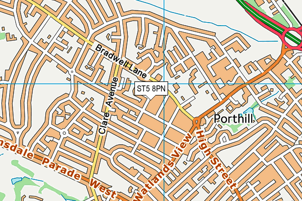 ST5 8PN map - OS VectorMap District (Ordnance Survey)