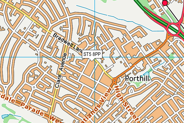 ST5 8PP map - OS VectorMap District (Ordnance Survey)