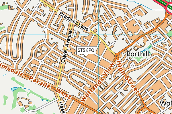 ST5 8PQ map - OS VectorMap District (Ordnance Survey)