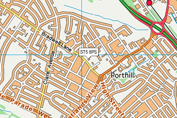 Bradwell Park Lodge map (ST5 8PS) - OS VectorMap District (Ordnance Survey)