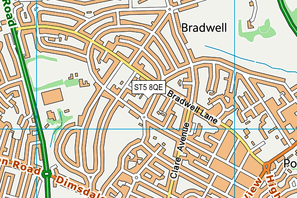 ST5 8QE map - OS VectorMap District (Ordnance Survey)