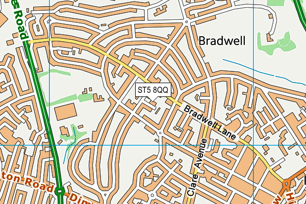 ST5 8QQ map - OS VectorMap District (Ordnance Survey)