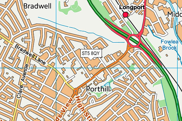 ST5 8QY map - OS VectorMap District (Ordnance Survey)