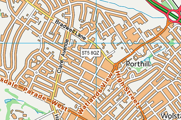 ST5 8QZ map - OS VectorMap District (Ordnance Survey)