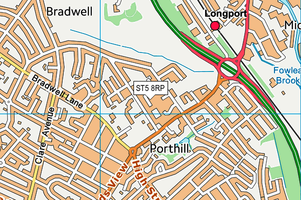 ST5 8RP map - OS VectorMap District (Ordnance Survey)